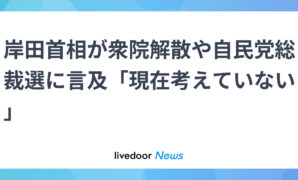 岸田首相が衆院解散や自民党総裁選に言及「現在考えていない」